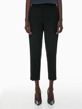 Babaton Black Elastic-Waist Pull-On Pants